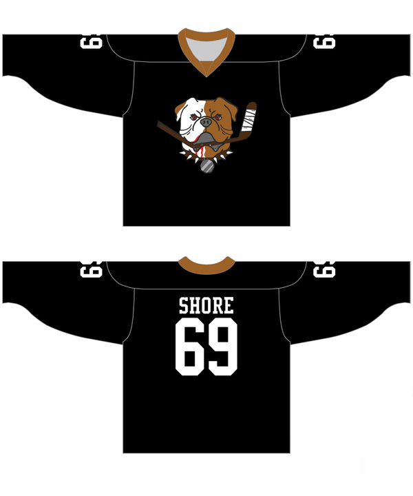 Sudbury Bulldogs #69 Shore Black Hockey Jersey,We sell and wholesale Sudbury Bulldogs #69 Shore Black Hockey Jersey on line form chian!